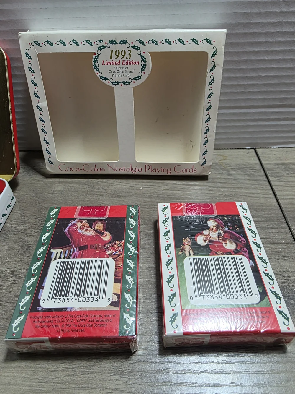 1993 Vintage Coca Cola Playing Cards Limited Edition Santa 2 Deck NEW SEALED